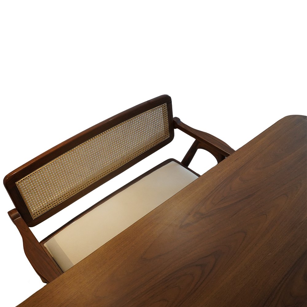 Handcrafted Dining Table - Nagpur Teak and Rattan