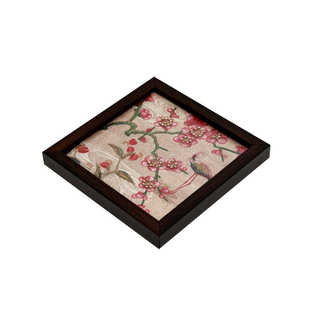Odyssey Jharokha Coaster - Beige in Wood and Glass