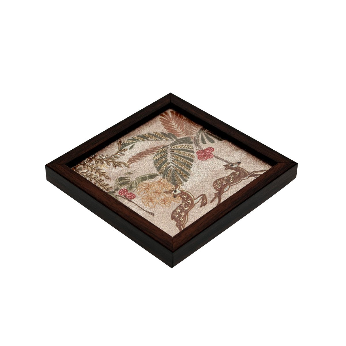 Odyssey Vanya Deer Coaster - Beige in Wood and Glass