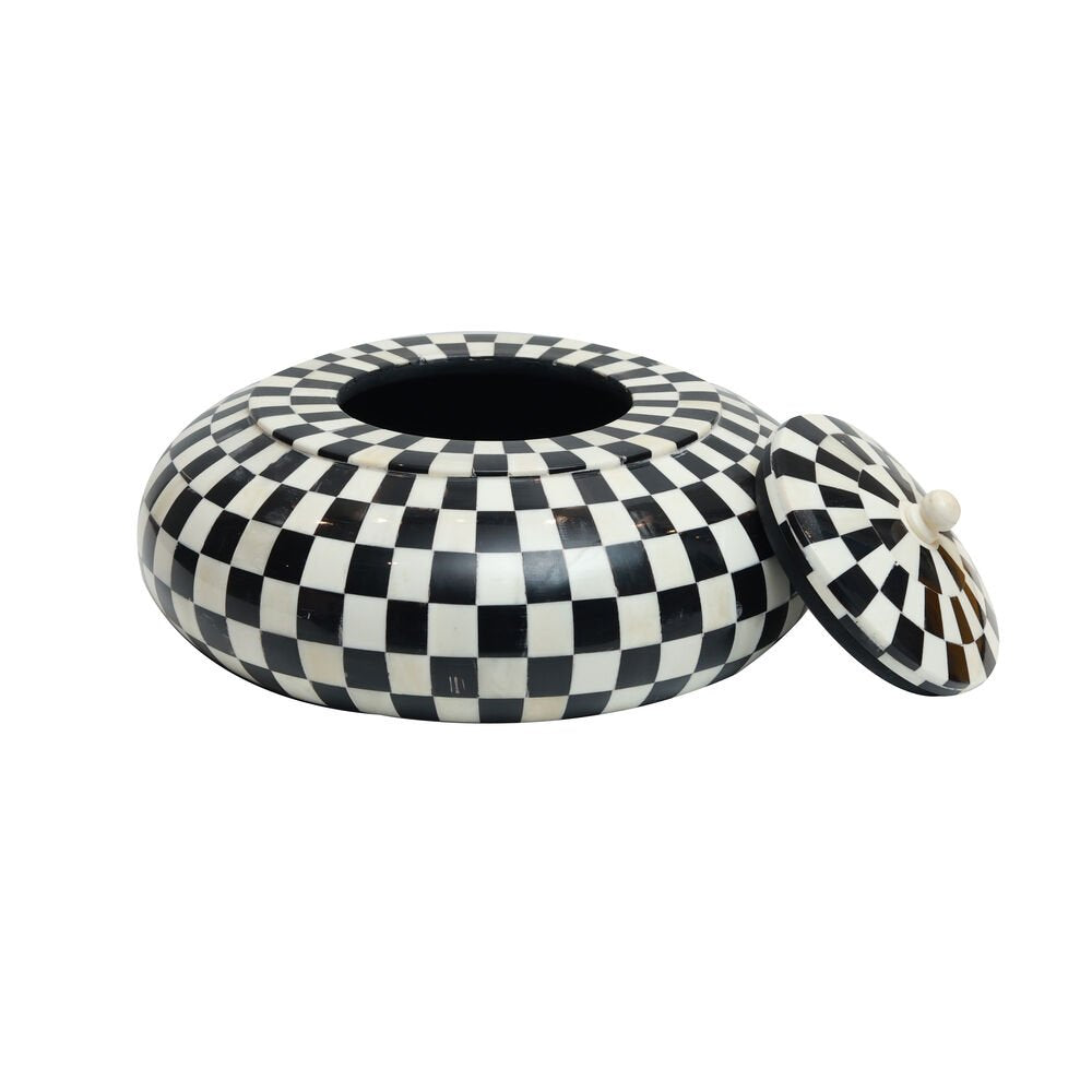 Chequered  Box - Black in Inlay and Wood