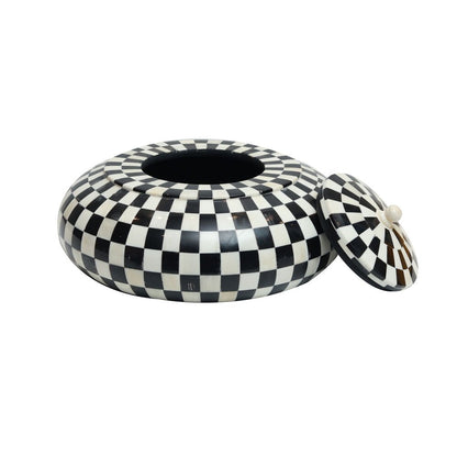 Chequered  Box - Black in Inlay and Wood