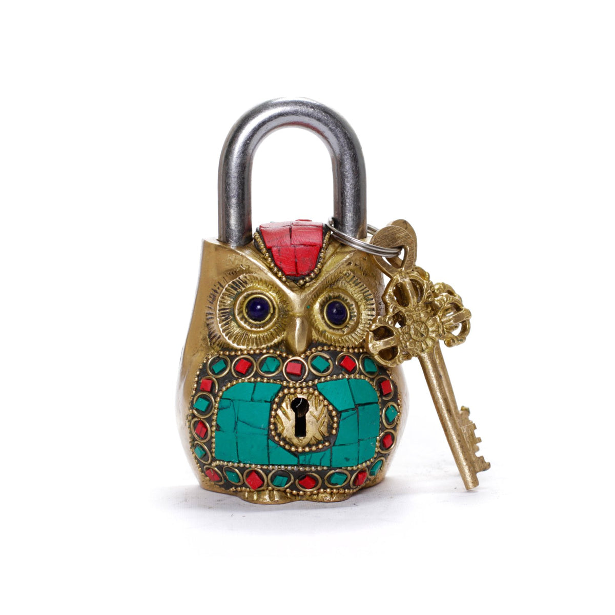 Owl Lock - Firoza  in Brass