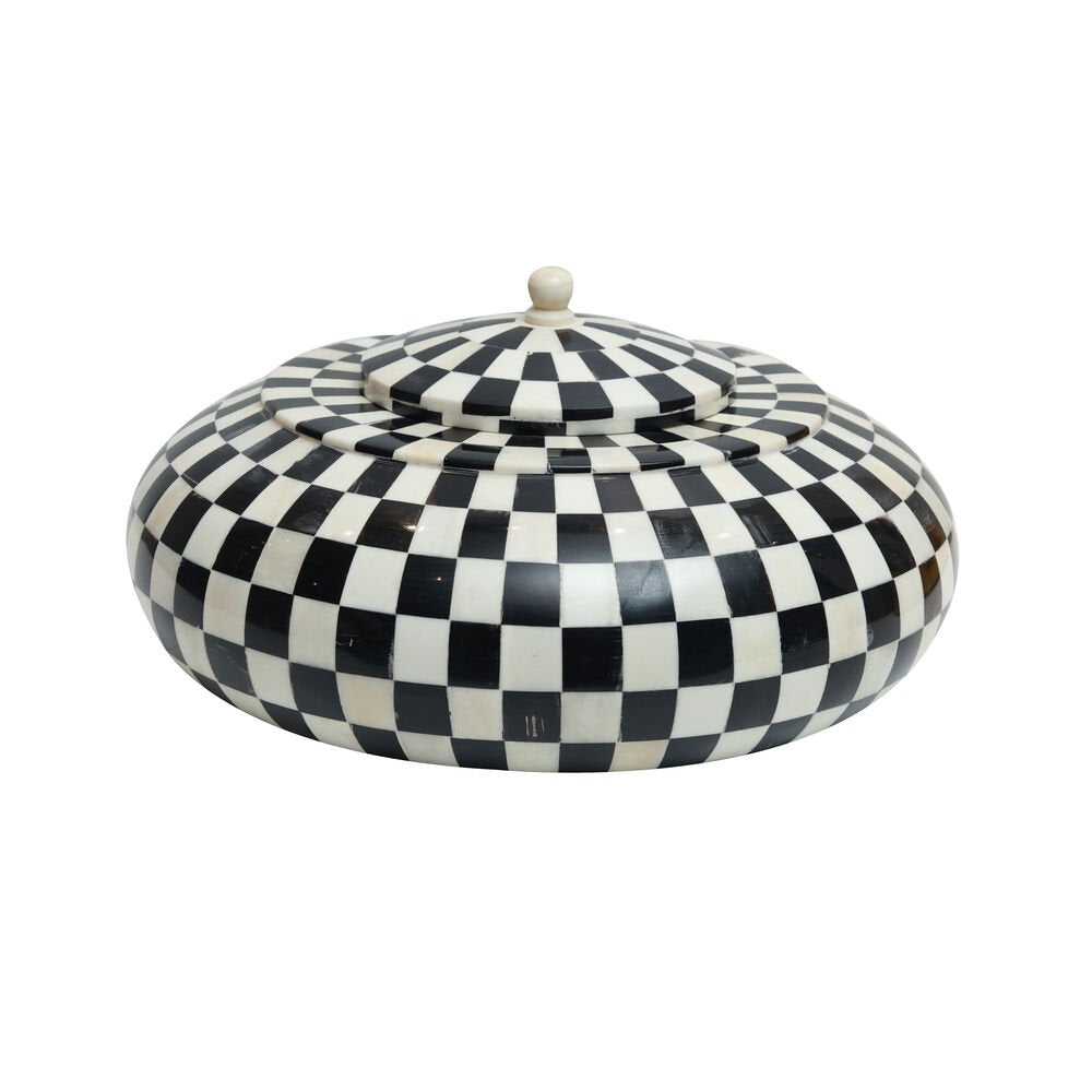 Chequered  Box - Black in Inlay and Wood