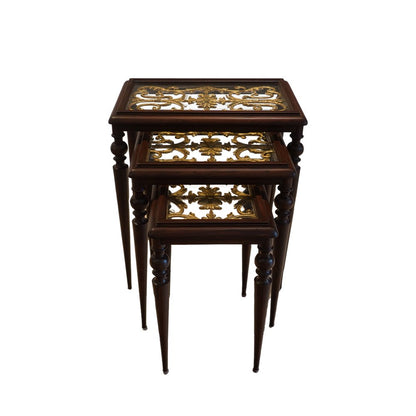 Naaz Nest of Tables - Set of 3 in Teak Wood