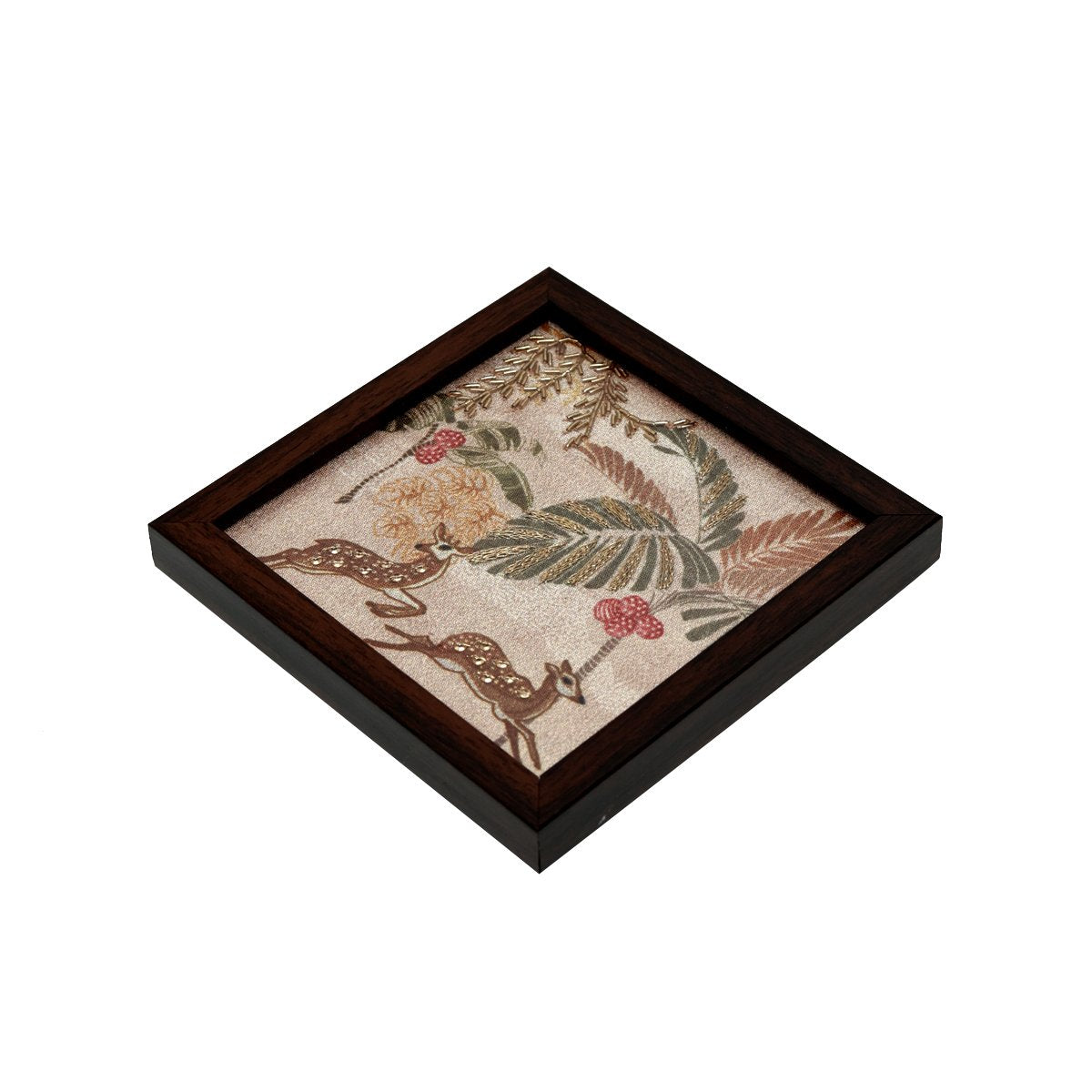 Odyssey Vanya Deer Coaster - Beige in Wood and Glass