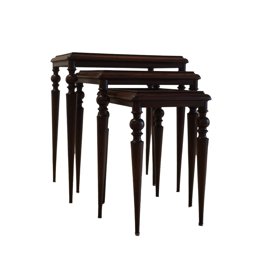 Naaz Nest of Tables - Set of 3 in Teak Wood