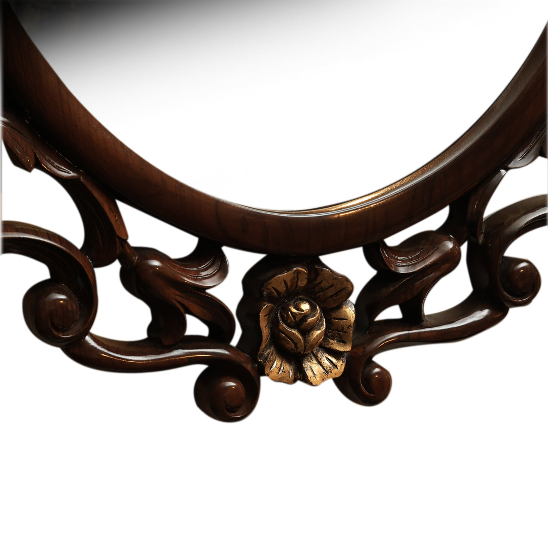 Aurelia  Oval Mirror - Teak Wood