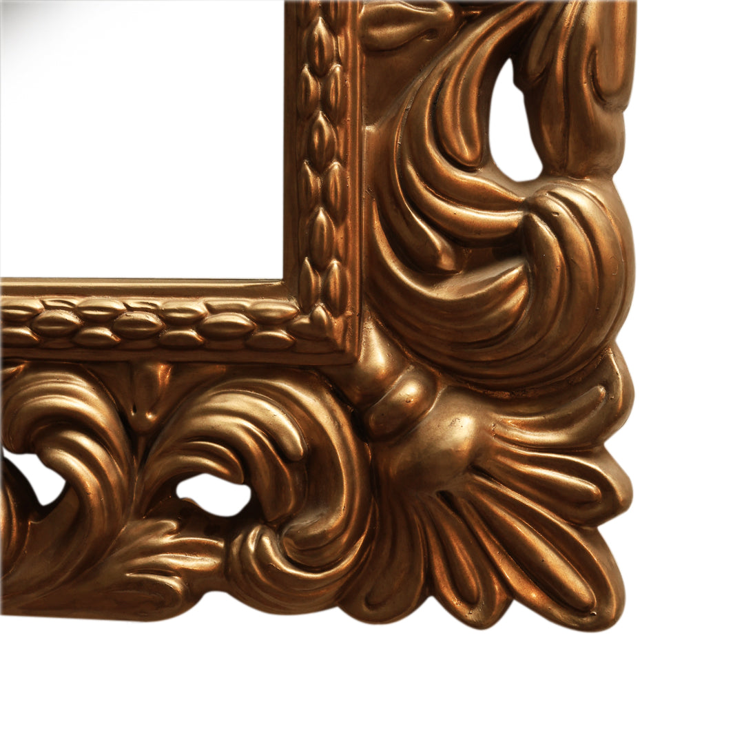 Heirloom Hand-Carved Mirror - Gold in Teak Wood