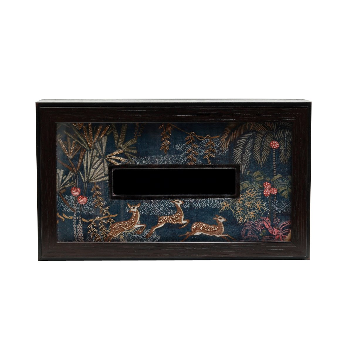 Odyssey Vanya Tissue Box Cover - Blue in Wood and Glass
