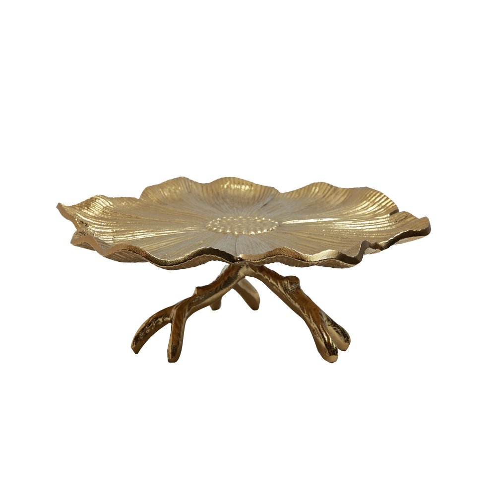 Gilded Leaf Platter - Gold in Metal