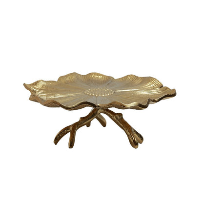 Gilded Leaf Platter - Gold in Metal