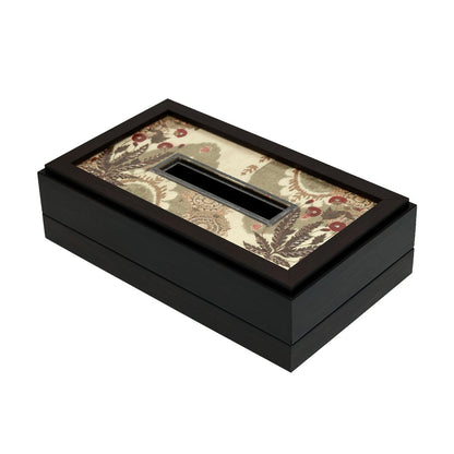 Gulposh Tissue Box Cover - Beige in Wood and Glass