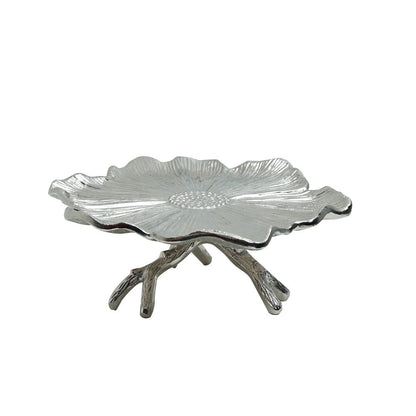 Gilded Leaf Platter  - Silver in Metal
