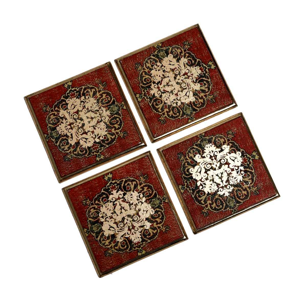 Samara Collage Coasters- Set of Six in Wood