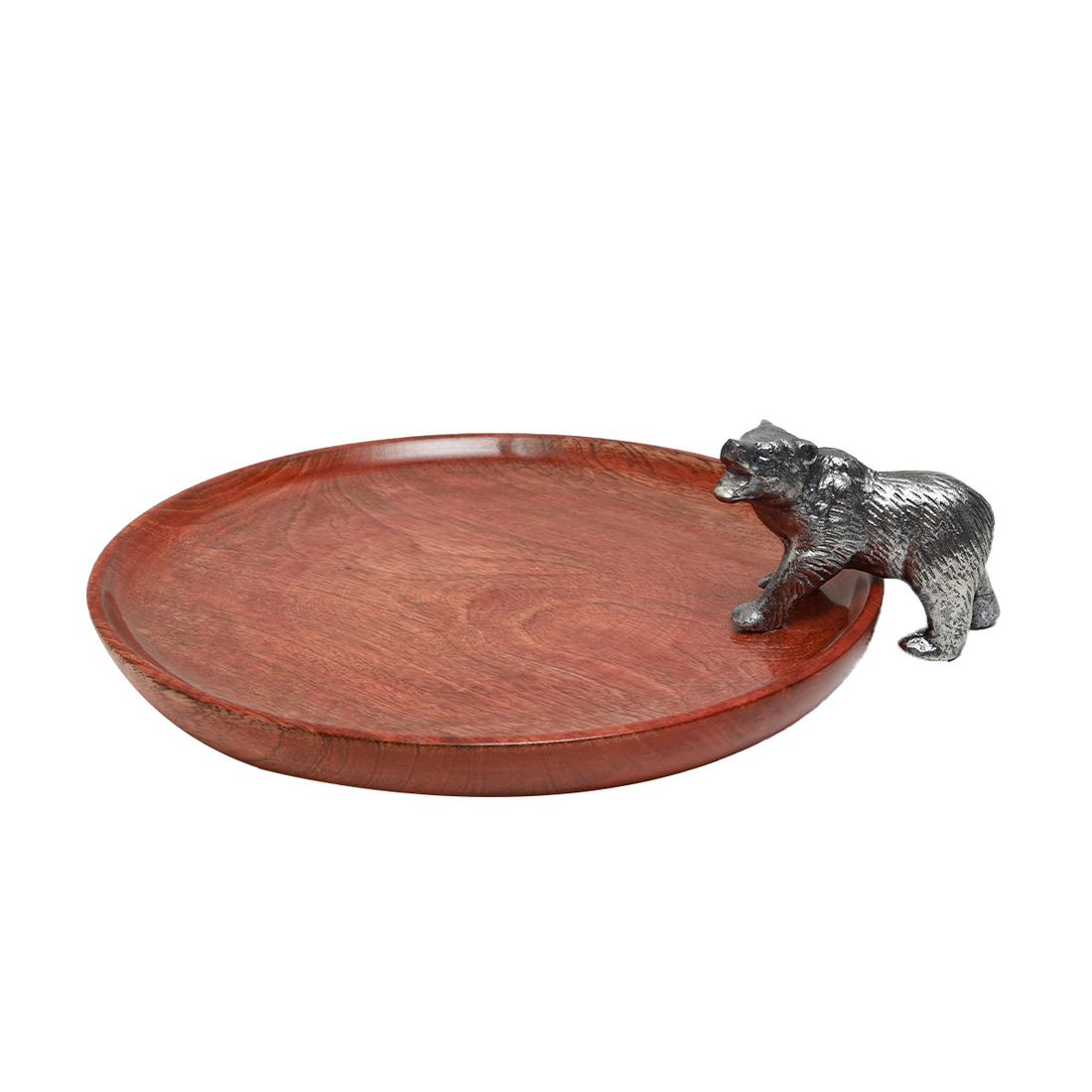 Bear Creek Wooden Catchall Tray - Cast Metal and  Wood