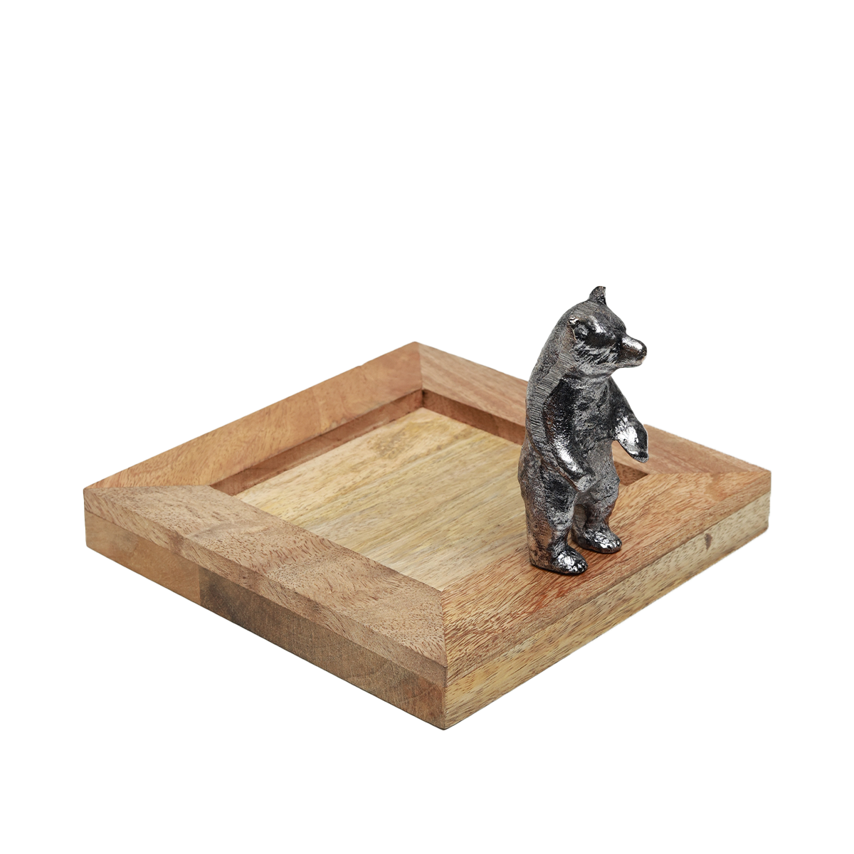 Bear Fondue Set - Cast Metal and Wood