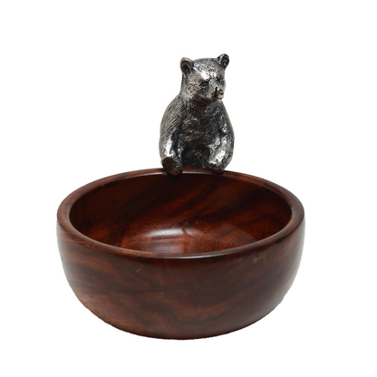 Bear Nut Bowl - Small in Metal and Wood