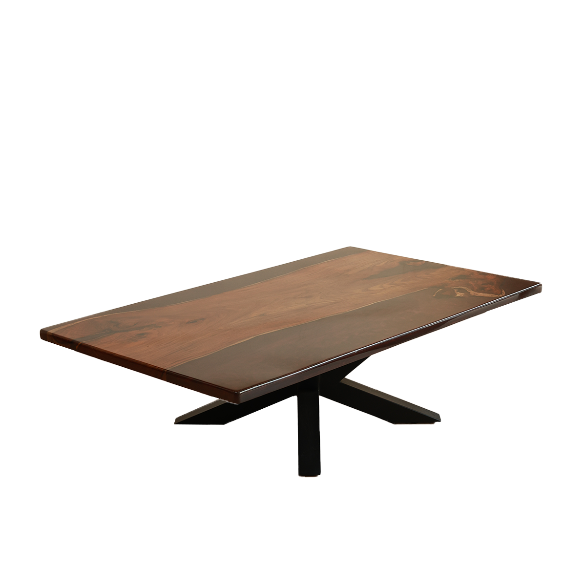 Grain &amp; Gloss Coffee Table - Teak Wood and Resin