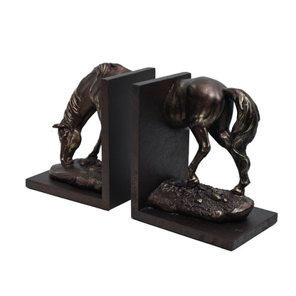 Grazing Horse Bookends -  Resin