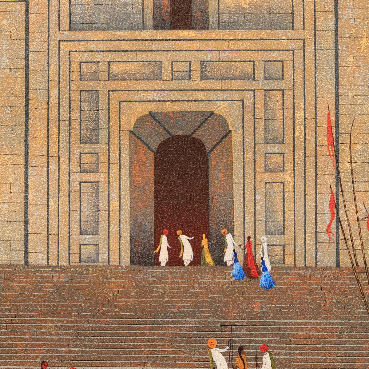 Untitled Painting By B.V. Nalakar - Acrylic on canvas