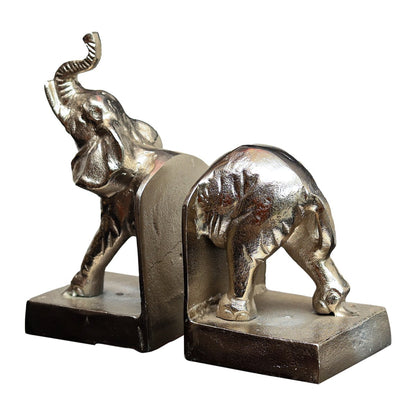 Elephant Book ends - Silver in Metal