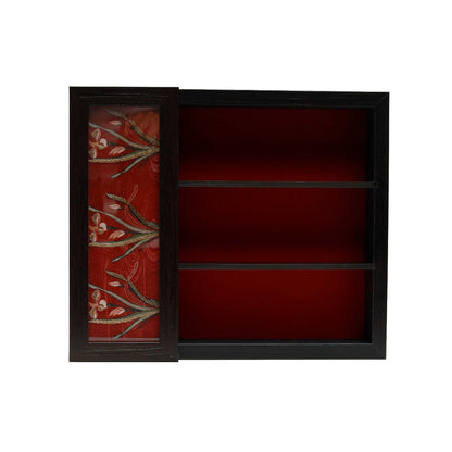 Odyssey Vanya Cutlery Box Cover - Red in Wood and Glass
