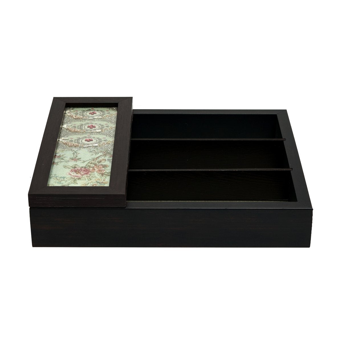 Gul S Cutlery Box -  Green in Wood and Glass
