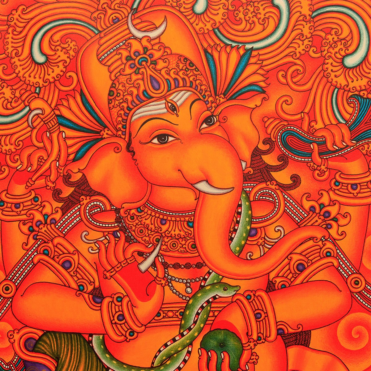 Lord Ganesha By Prabneesh Chemanur - Acrylic on canvas