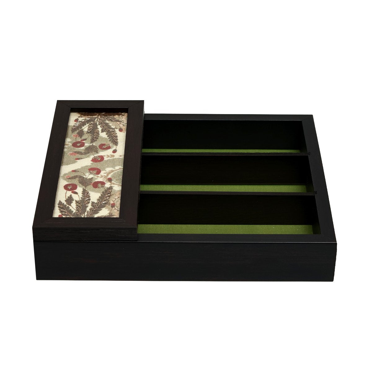 Gul Cutlery Box - Beige in Wood and Glass