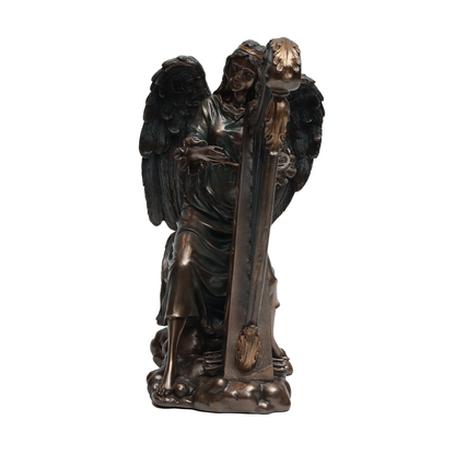 Angel with Harp - Gold in Resin