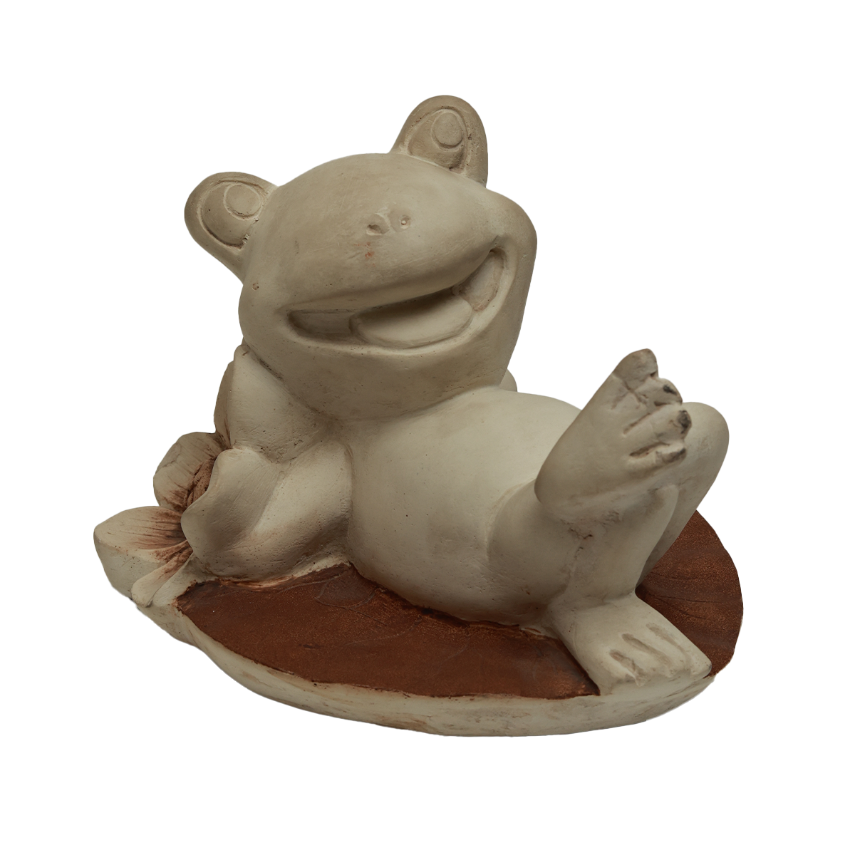Garden Frog Decorative - Beige in Composite Marble