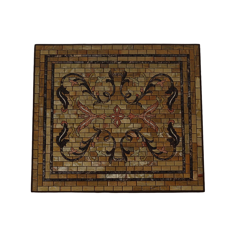 Mosaic Nest of Tables - Set of 3 in Teak Wood