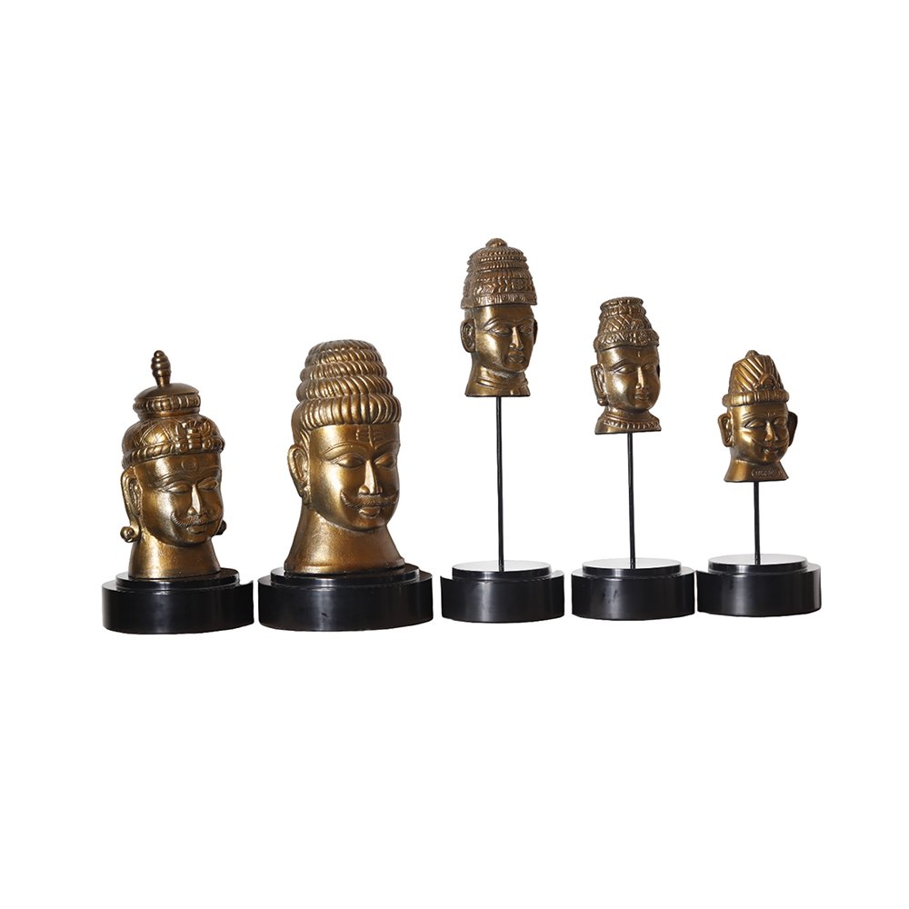 Shiva Faces - Gold and Black in Metal and Wood