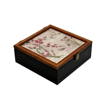Odyssey Vanya Box – Square Beige in Wood and Glass