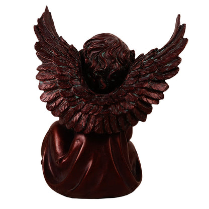 Seated Garden Angel - Brown in Composite Marble