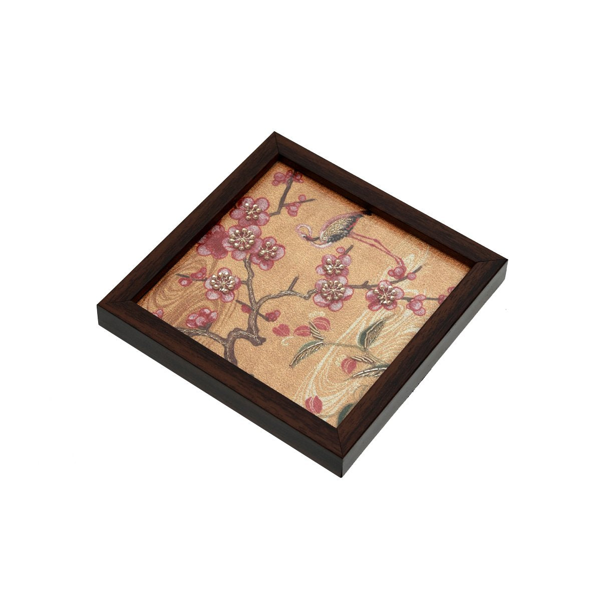 Odyssey Jharokha Coaster - Yellow in Wood and Glass