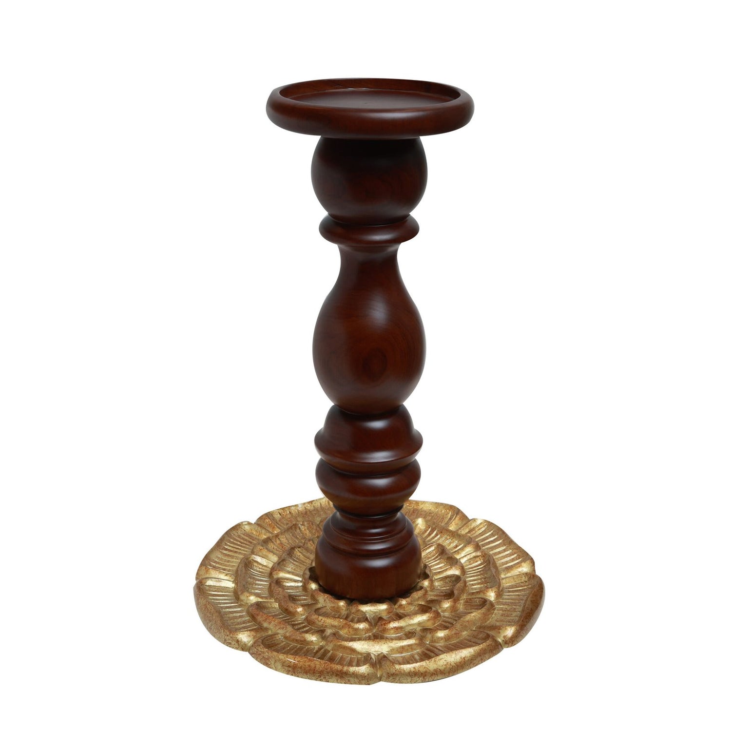 Candle Pillars - Brown in Teak Wood