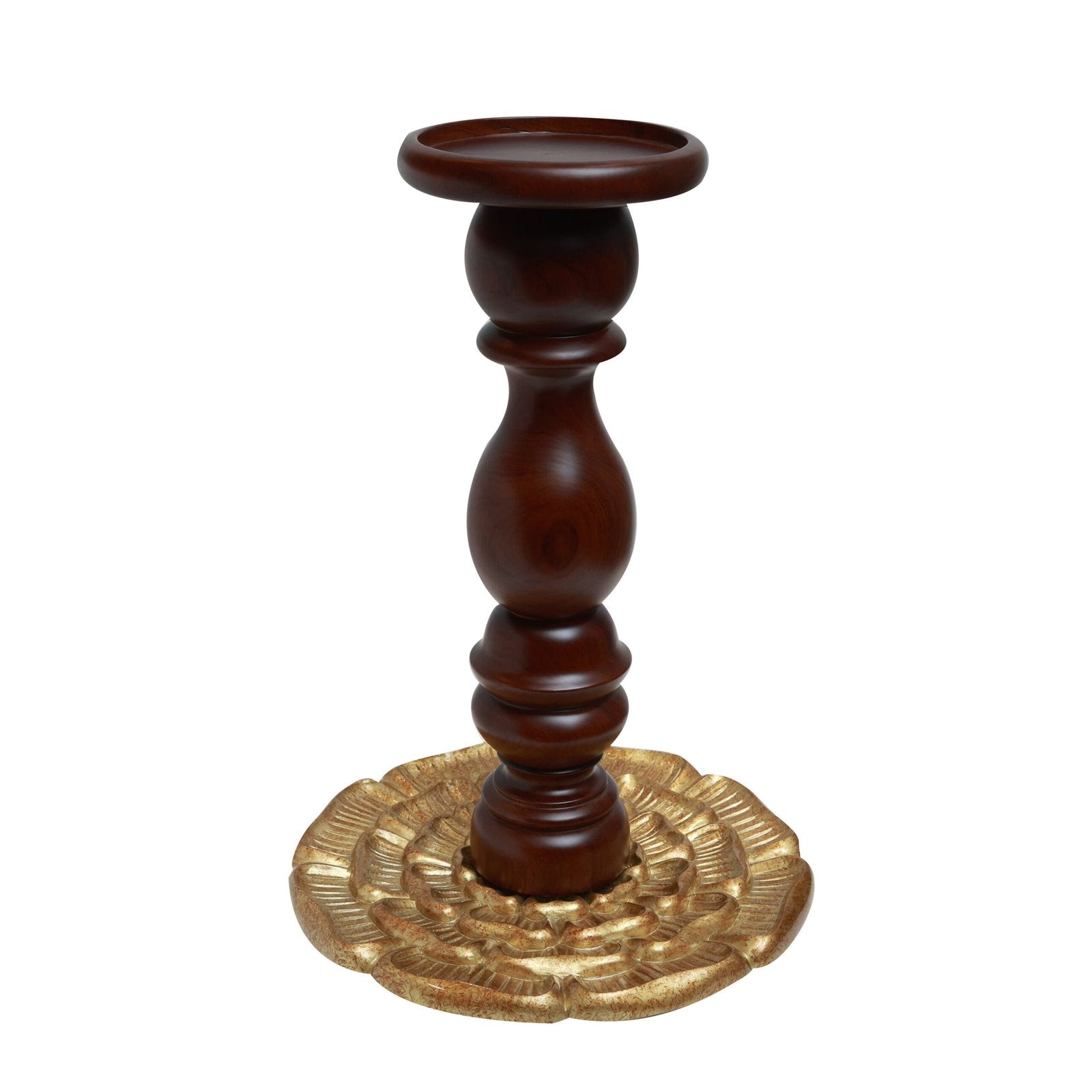 Candle Pillars - Brown in Teak Wood