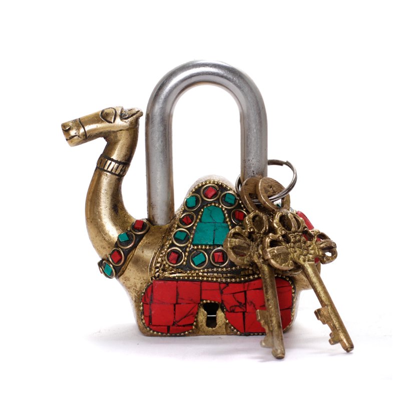 Camel Lock - Firoza in Brass