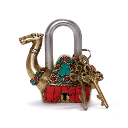 Camel Lock - Firoza in Brass