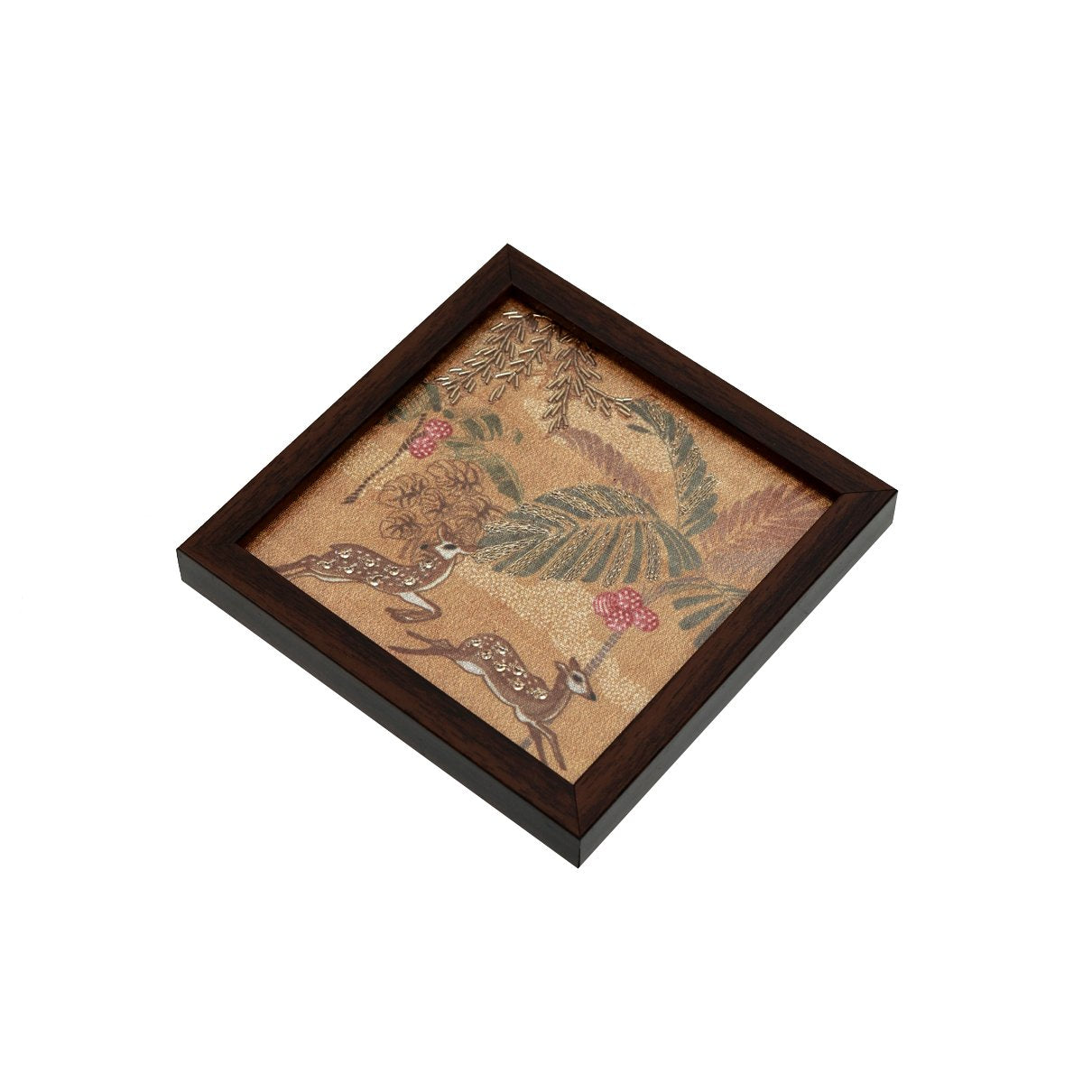Odyssey Vanya Deer Coaster - Yellow in Wood and Glass