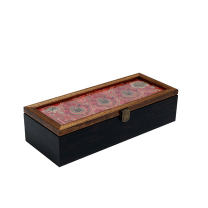 Gulposh Box – rectangle Red in Wood and Glass