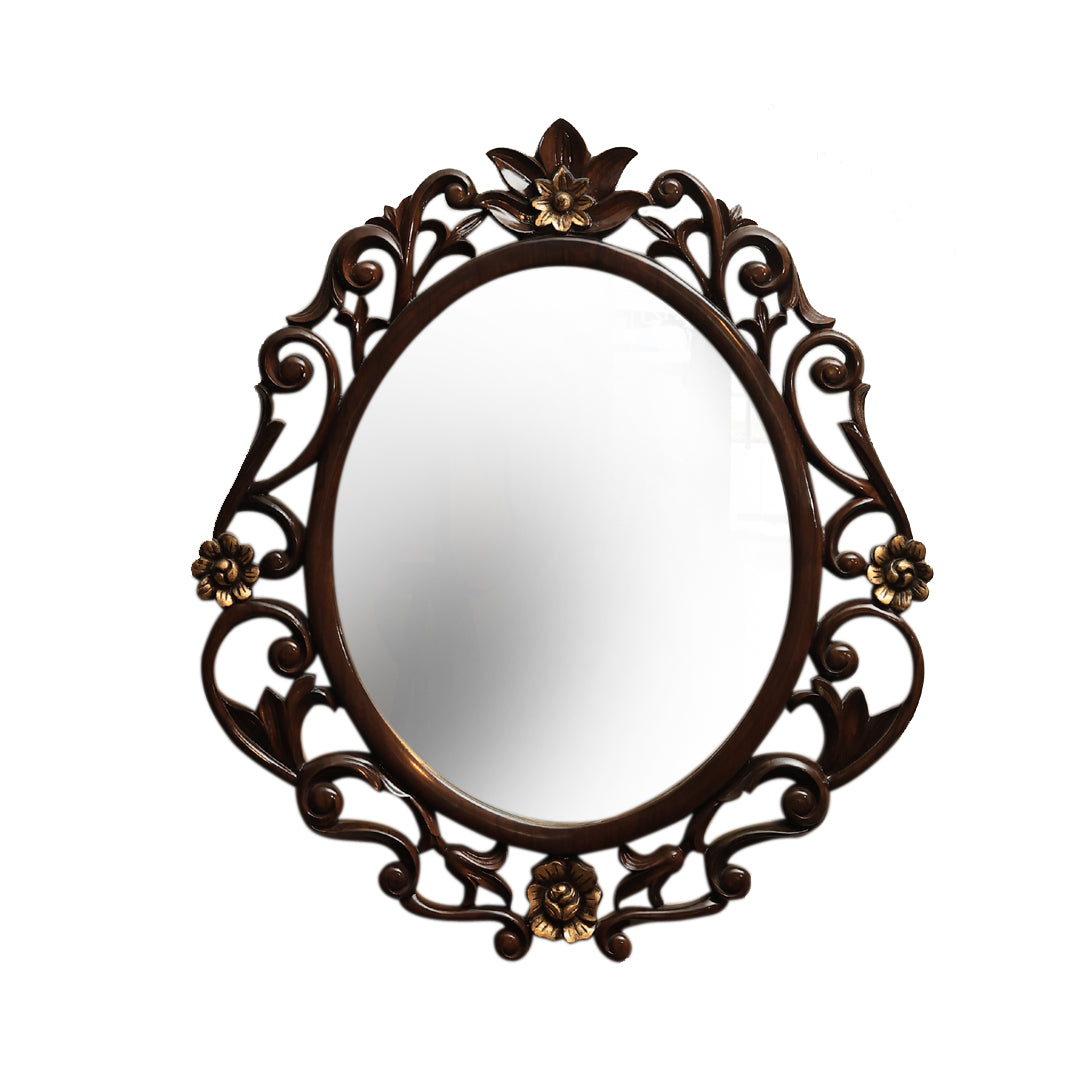 Aurelia  Oval Mirror - Teak Wood
