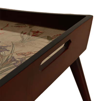 Saumya Breakfast Tray Table - Wood and Glass
