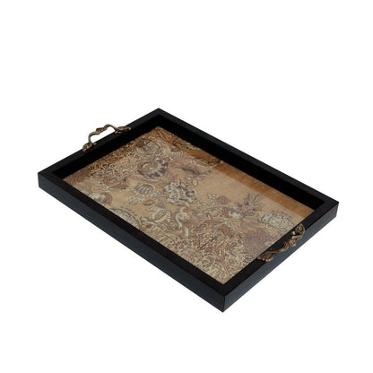 Gulposh Tray - Ivory in Wood and Glass