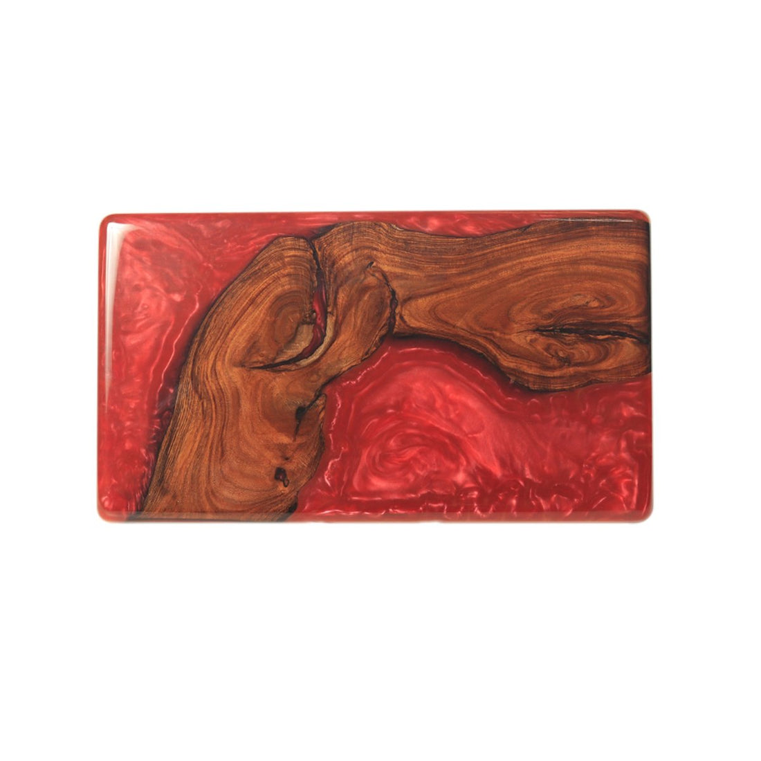 Dusk Platter - Red in Resin and Wood