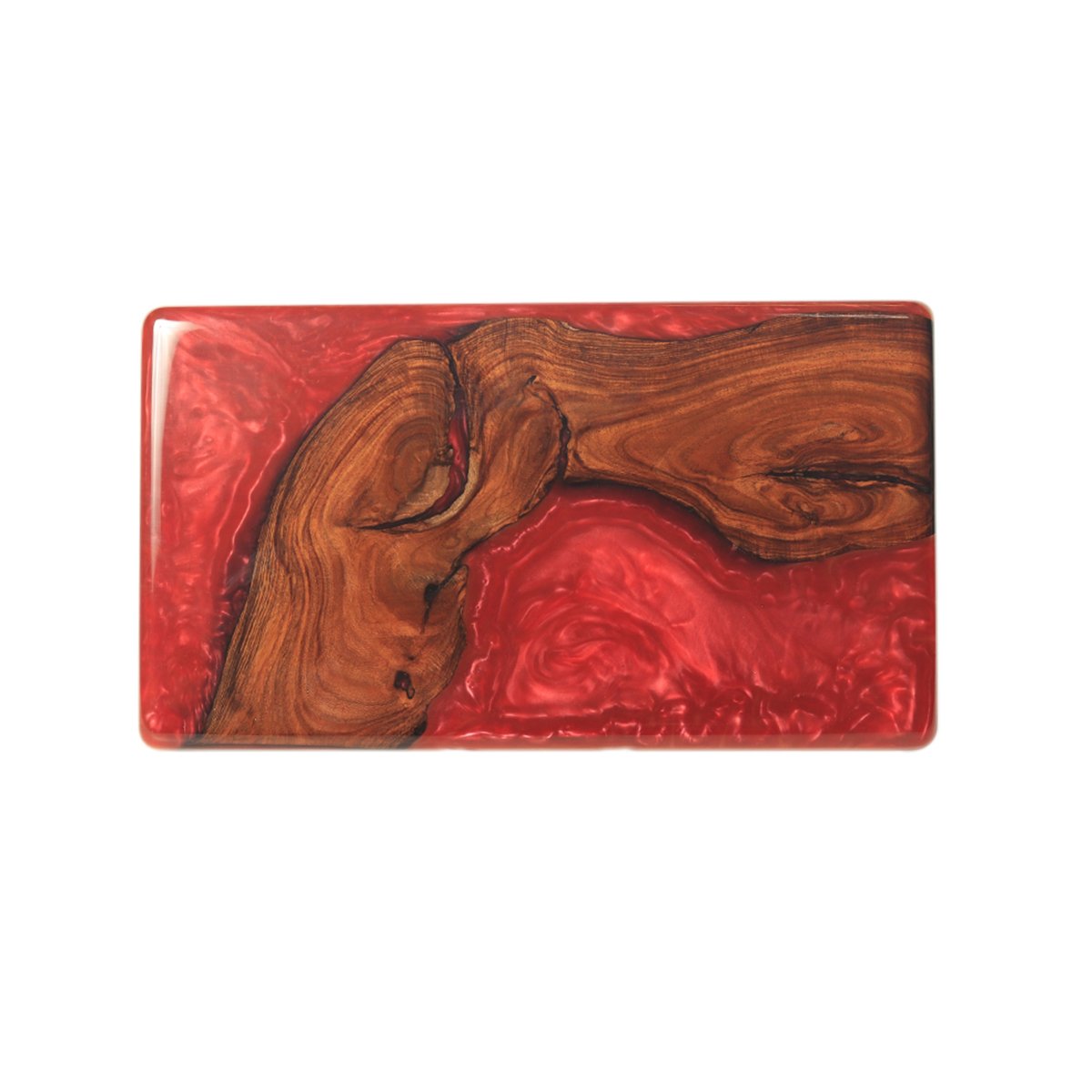 Dusk Platter - Red in Resin and Wood