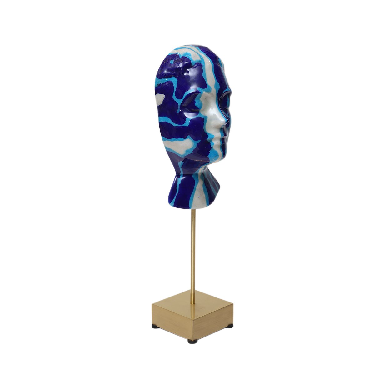 Mask - Blue in Ceramic and Metal