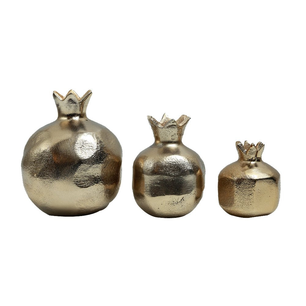 Pomegranate Candle Stand - Large Gold in Metal