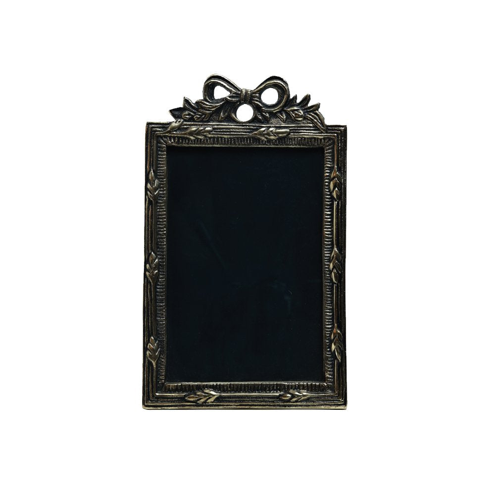 Bow Embellished Frame - Gold  in Metal 6" X 9"
